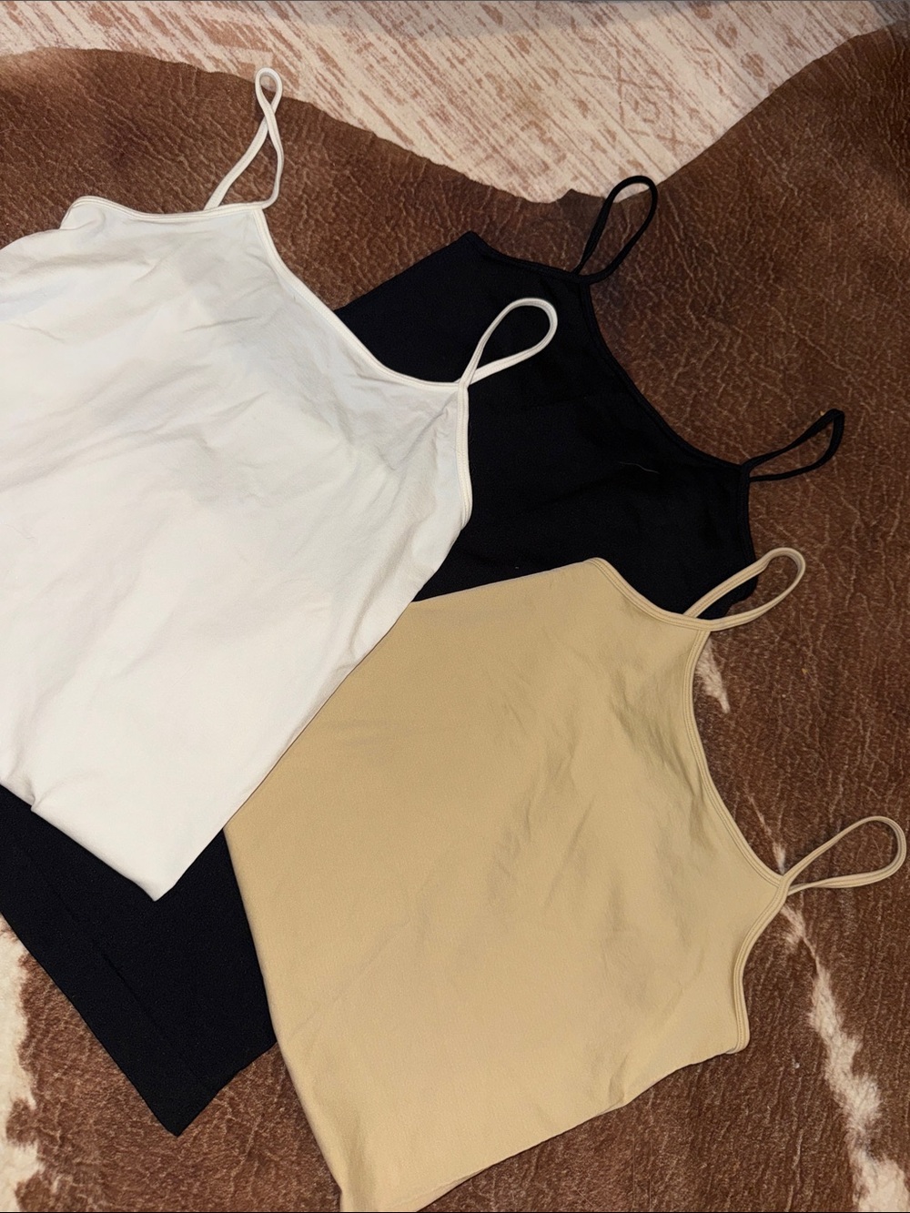 Women’s Spaghetti Strap Tank Top - White, Black, Beige
